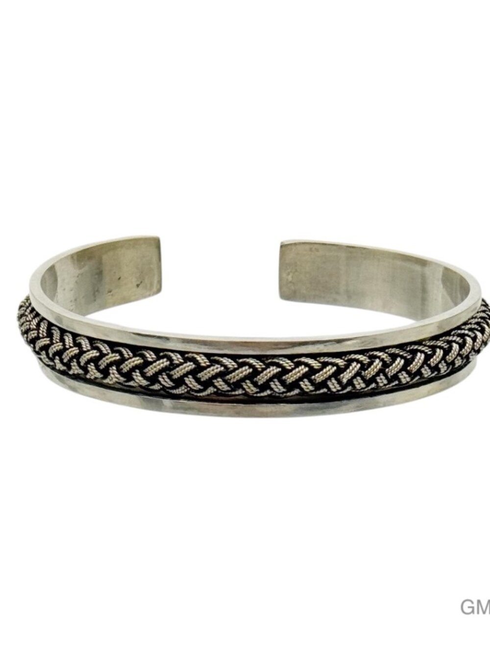 Hand Made silver plated braid cuff bracelet - GM301